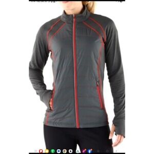 REI Women's Gray Puffer Fleece Jacket Full Zip Insulated Warm Activewear Size S